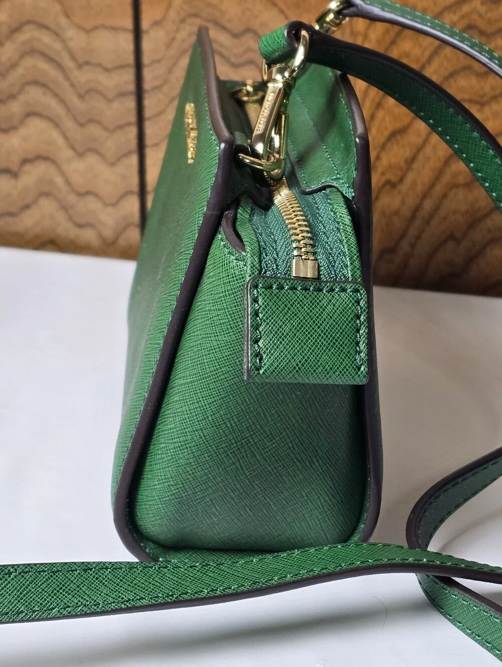 Green Michael Kors Selma Mini Messenger Bag